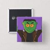 Frankensteins Monster Vierkante Button 5,1 Cm (Voorkant /achterkant)