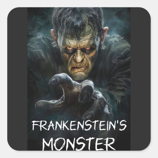 Frankenstein's monster vierkante sticker (Voorkant)