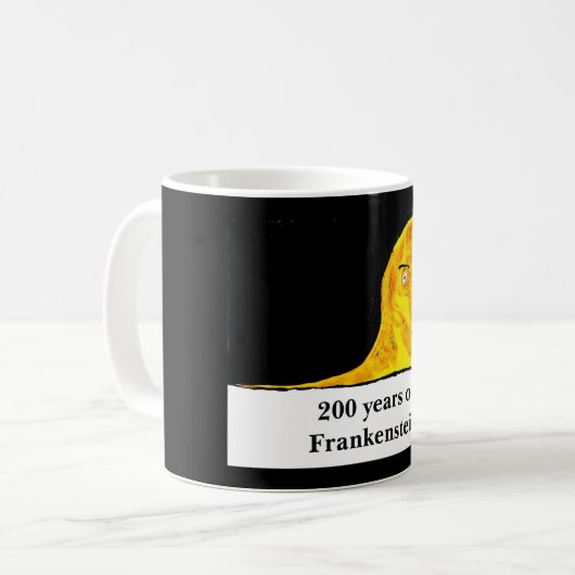 Frankenstein's schepping koffiemok (Voorkant links)