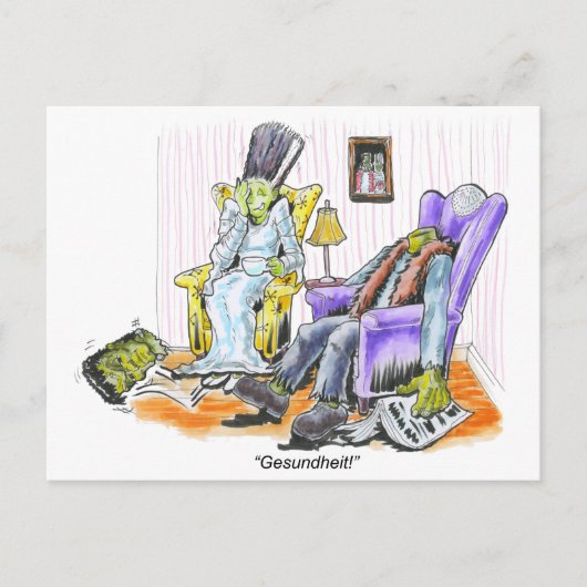 Frankenstein's Sneeze Briefkaart (Voorkant)