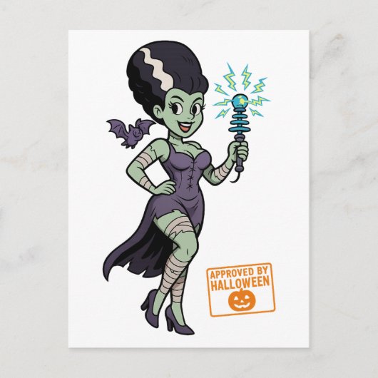 Frankensteins vrouw Cartoon Briefkaart (Voorkant)