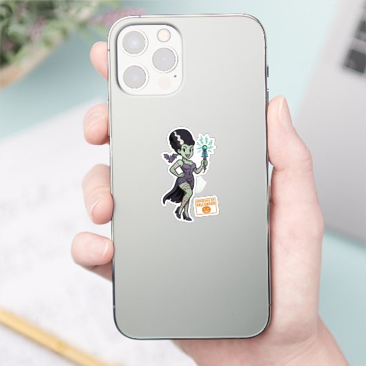 Frankensteins vrouw Cartoon Sticker (Telefoon)