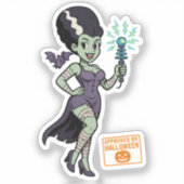 Frankensteins vrouw Cartoon Sticker (Voorkant)