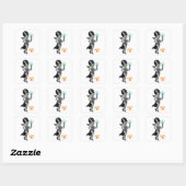 Frankensteins vrouw Cartoon Vierkante Sticker (Vel)