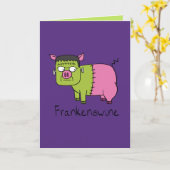 Frankenswine Pig Halloween Wenskaart Kaart (Gele Bloem)