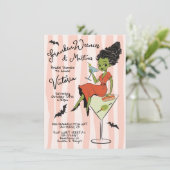 FrankenWeenies & Martinis Halloween Bridal Shower Kaart (Staand voorkant)