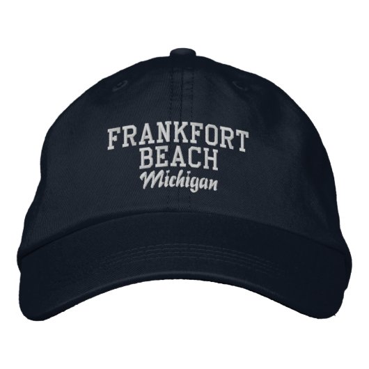 Frankfort Beach Michigan Geborduurde Honkbalpet Pet (Voorkant)