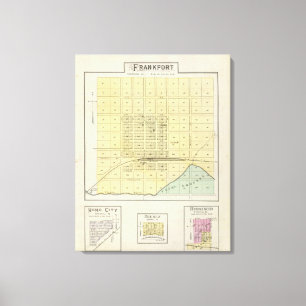Frankfort, Home City, Bremen en Herkimer, Kansas Canvas Afdruk
