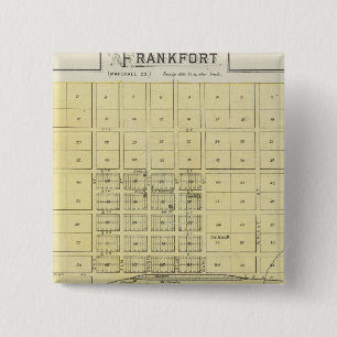 Frankfort, Home City, Bremen en Herkimer, Kansas Vierkante Button 5,1 Cm