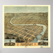 Frankfort Kentucky 1871 Panorama Map Poster (Voorkant)