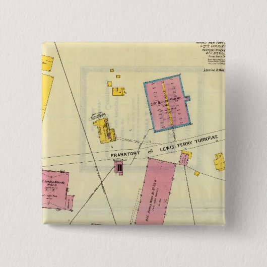 Frankfort, Kentucky 6 Vierkante Button 5,1 Cm (Voorkant)