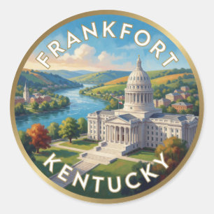 Frankfort Kentucky Bluegrass Reizen Ronde Sticker