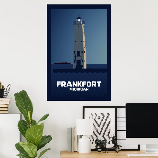 Frankfort Lighthouse, Michigan Poster (Thuiskantoor)