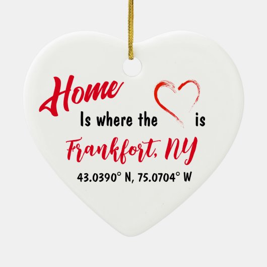 Frankfort, New York kerstversiering Keramisch Ornament (Achterkant)