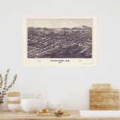 Frankfort, New York Panoramic Map - 1887 Poster (Keuken)