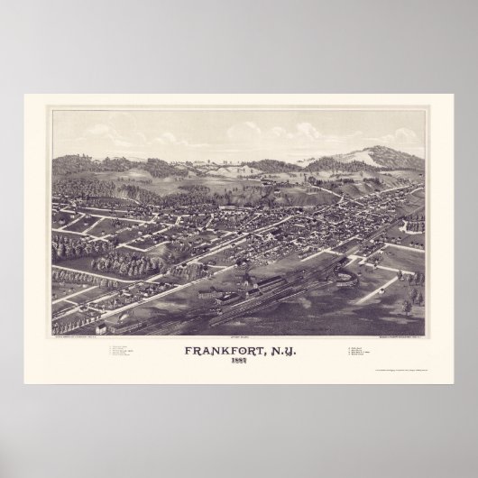 Frankfort, New York Panoramic Map - 1887 Poster (Voorkant)