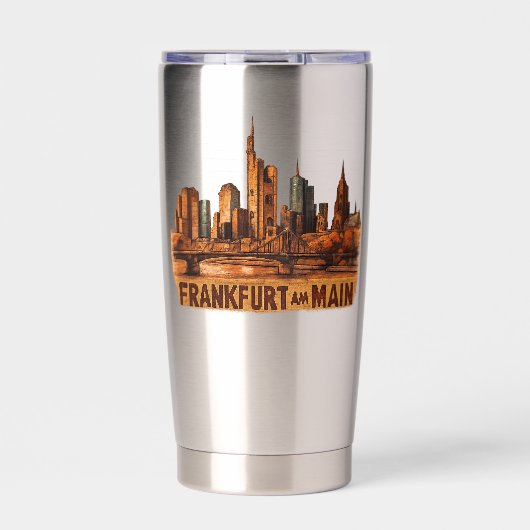 Frankfurt am Main - abstrakte Kunst - Skyline Geïsoleerde Drinkbeker (Voorkant)