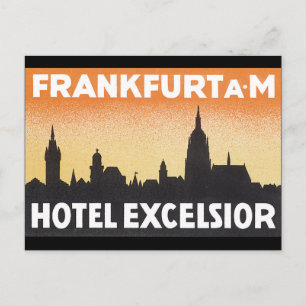 Frankfurt AM_Vintage Travel Poster Briefkaart