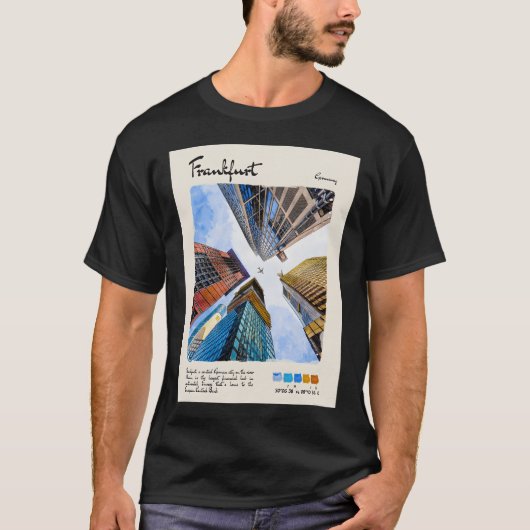 Frankfurt Aquarel Reizen T-shirt (Voorkant)