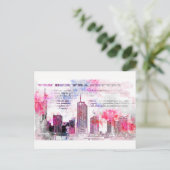 Frankfurt, Architektur - Popart Illustratie Briefkaart (Staand voorkant)