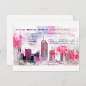 Frankfurt, Architektur - Popart Illustratie Briefkaart (Voorkant / Achterkant)