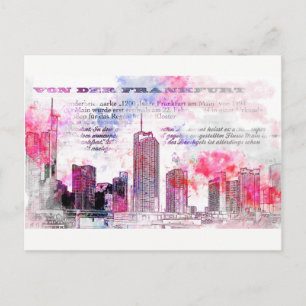 Frankfurt, Architektur - Popart Illustratie Briefkaart