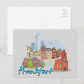 Frankfurt, beroemde stad Duitsland Briefkaart (Voorkant / Achterkant)