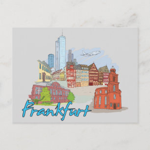 Frankfurt, beroemde stad Duitsland Briefkaart