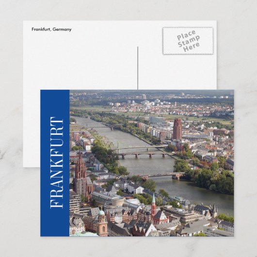 Frankfurt City uitzicht Briefkaart (Voorkant / Achterkant)