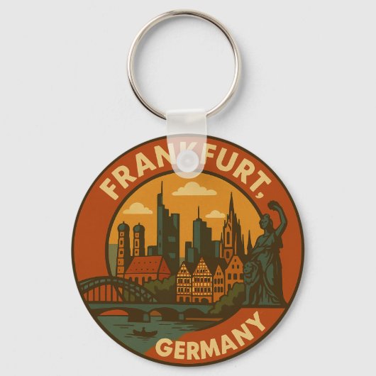 Frankfurt Duitse Skyline Sleutelhanger (Voorkant)