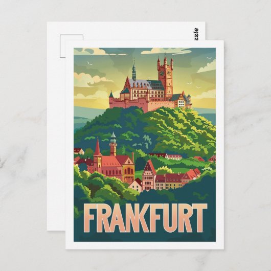 Frankfurt Duitsland Beroemde Vintage Reisplaats Briefkaart (Voorkant / Achterkant)