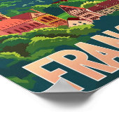 Frankfurt Duitsland Beroemde Vintage Reisplaats Poster (Hoek)