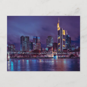 Frankfurt Duitsland bij nacht Briefkaart