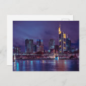 Frankfurt Duitsland bij nacht Briefkaart (Voorkant / Achterkant)