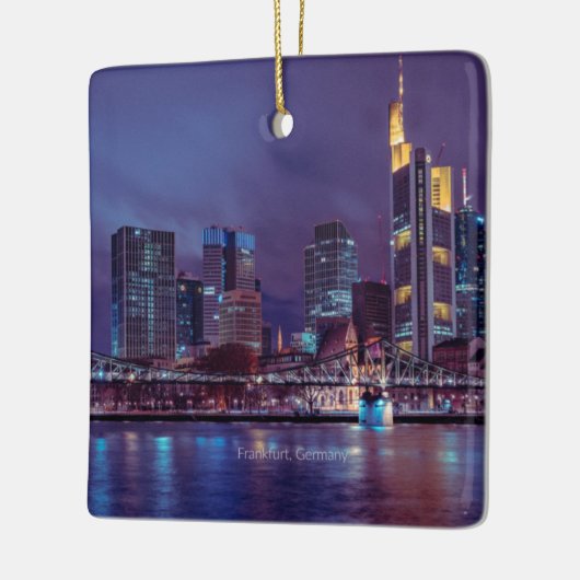 Frankfurt Duitsland bij nacht Keramisch Ornament (Links)