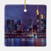Frankfurt Duitsland bij nacht Keramisch Ornament (Achterkant)