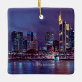 Frankfurt Duitsland bij nacht Keramisch Ornament (Voorkant)