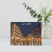 Frankfurt Duitsland bij Night City Travel Photo Briefkaart (Staand voorkant)