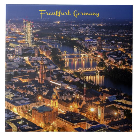 Frankfurt, Duitsland bij Twilight Tegeltje (Voorkant)
