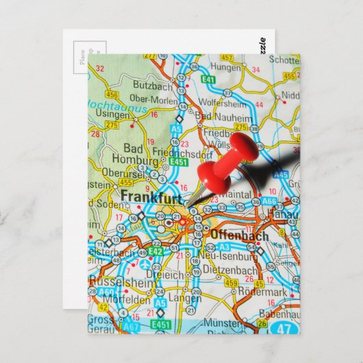 Frankfurt, Duitsland Briefkaart (Voorkant / Achterkant)