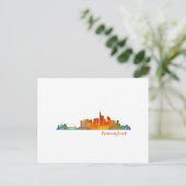 Frankfurt Duitsland City Waterverf Skyline Hq v1 Briefkaart (Staand voorkant)