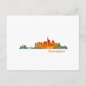 Frankfurt Duitsland City Waterverf Skyline Hq v1 Briefkaart (Voorkant)