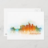 Frankfurt Duitsland City Waterverf Skyline Hq v3 Briefkaart (Voorkant / Achterkant)