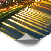 Frankfurt Duitsland Cityscape at Night Poster (Hoek)