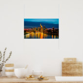 Frankfurt Duitsland Cityscape at Night Poster (Keuken)