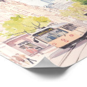 Frankfurt Duitsland Gouache Kunstillustratie Reize Poster (Hoek)