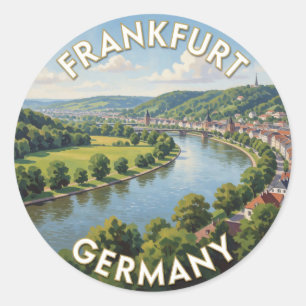 Frankfurt Duitsland Groene Heuvels Natuur 🌿 Ronde Sticker