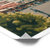 Frankfurt Duitsland Kunst Vintage Reizen Illustrat Poster (Hoek)