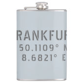 Frankfurt Duitsland Latitude Longitude Heupfles (Voorkant)