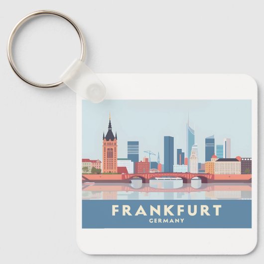 Frankfurt Duitsland Pastelreizen Sleutelhanger (Voorkant)